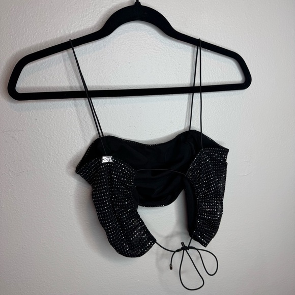 FOR LOVE & LEMONS X VS All That Glitters Black Cropped Tank Top - Picture 6 of 9